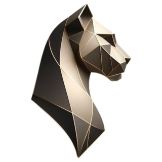 TL Media Agency gold geometric lioness mark